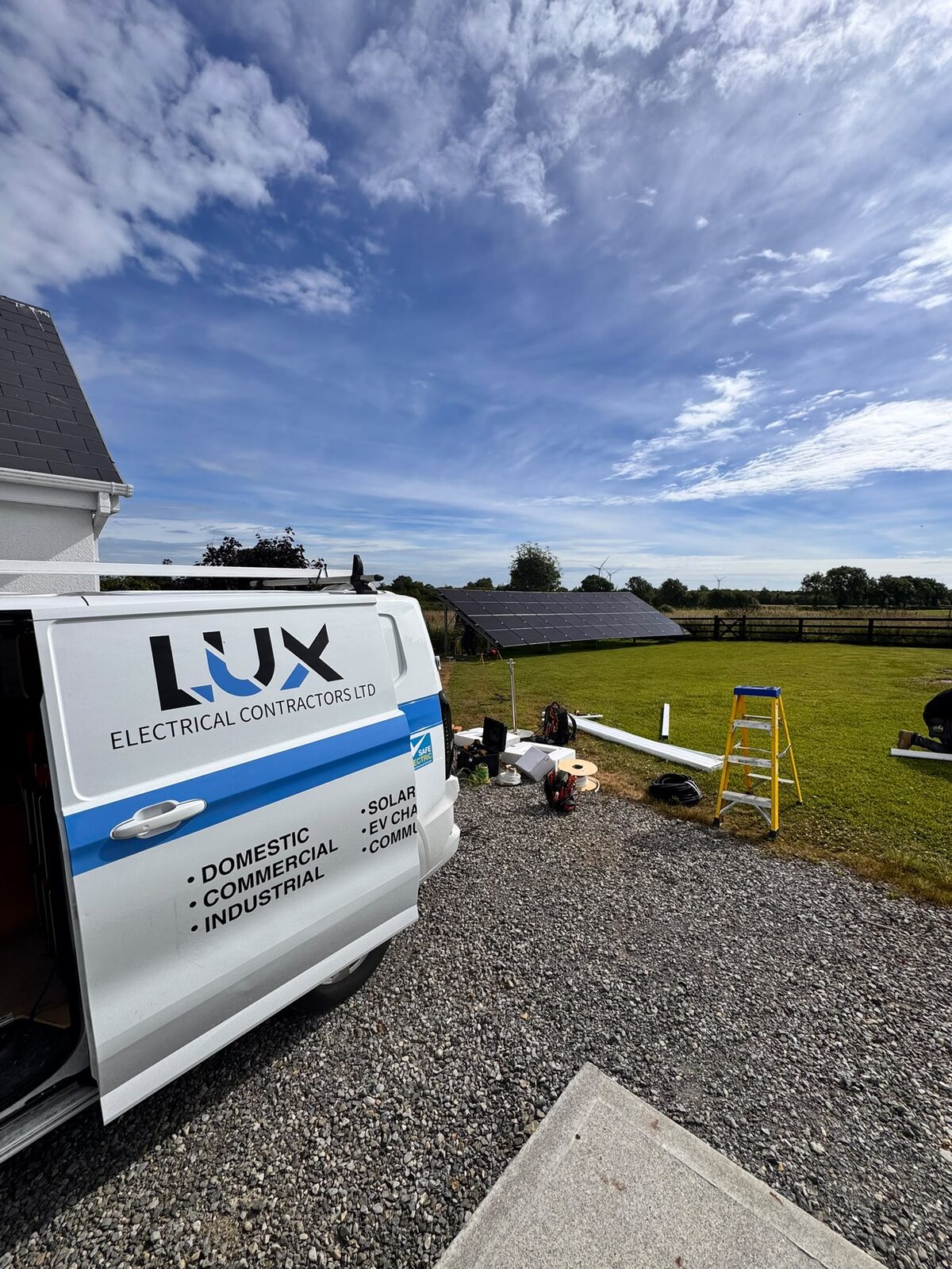 Lux van on a rural site in Kildare