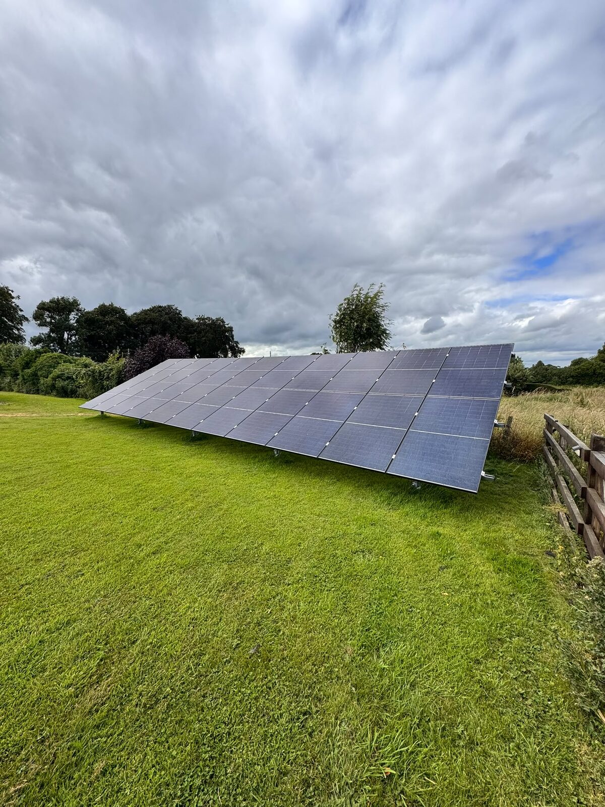 Ground-mounted solar array in a Kildare field